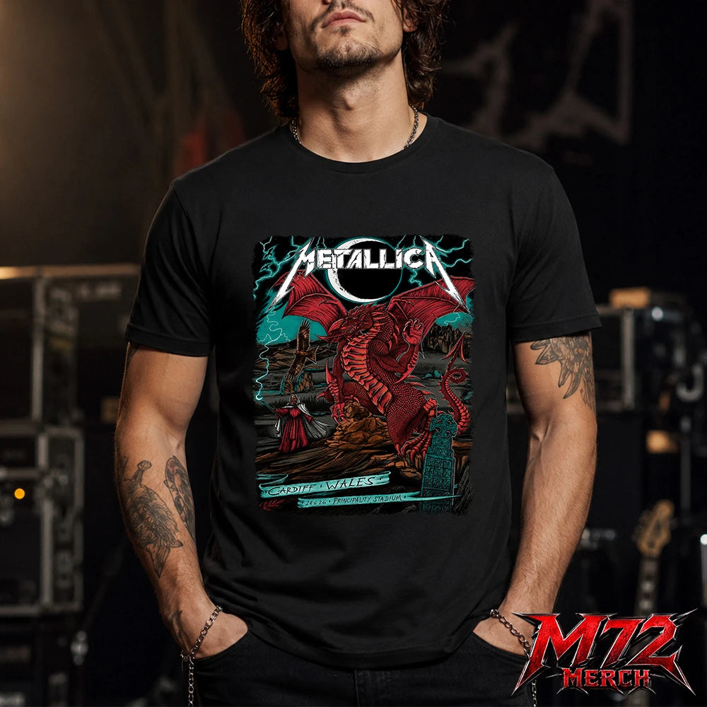 Metallica M72 World Tour June 28 2026 At Principality Stadium Cardiff Wales Red Dragon Artwork By The Duchess Of Dark T-Shirt
